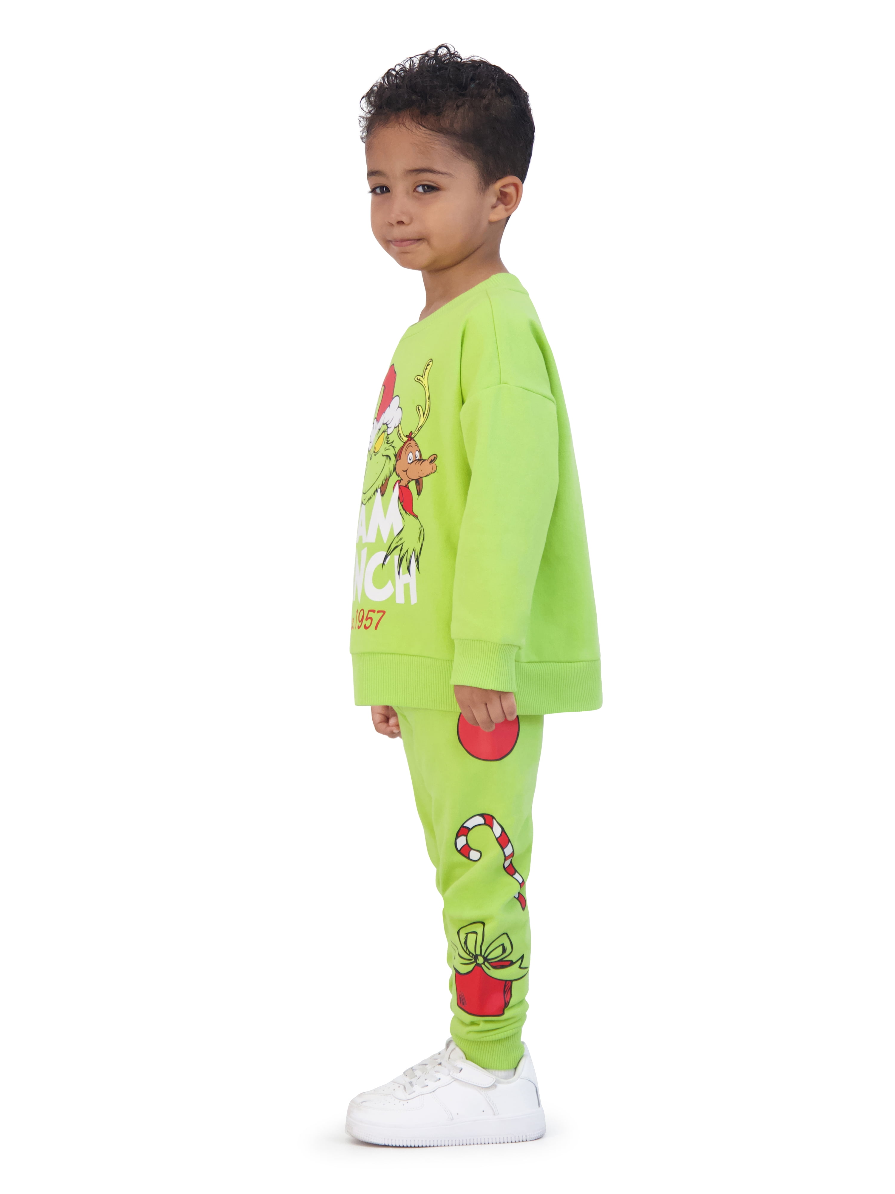 Dr. Seuss The Grinch Toddler Printed Sweatshirt and Jogger Set, Sizes 2T-5T