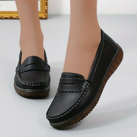 

Women s Flat Toe Faux Leather Comfortable Loop Slide Sandals Slip-On Sandals Comfy Soft Sole Outdoor Slides