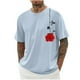 thumbnail image 1 of Camisas de Manga Larga para Hombres Imprimir Casual Cuello Redondo Blusa de Manga Corta, Camisas de Lino para Hombres, 1 of 8