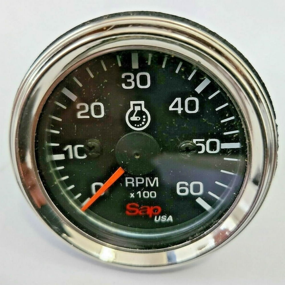 Tachometer Electric 06000 RPM, 12/24 Volt 52mm for Trucks Boats