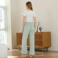 thumbnail image 3 of HEARTNICE Fluffy Womens Pajama Pants, Comfy Fuzzy Pj Bottoms with Pockets, Drawstring Fleece Winter Sleepwear (DARK GREEN, S), 3 of 3