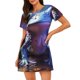 thumbnail image 1 of Easygdp Colorful Frog Among Flowers Camisón de manga corta para mujer, informal, estampado, 1 of 6