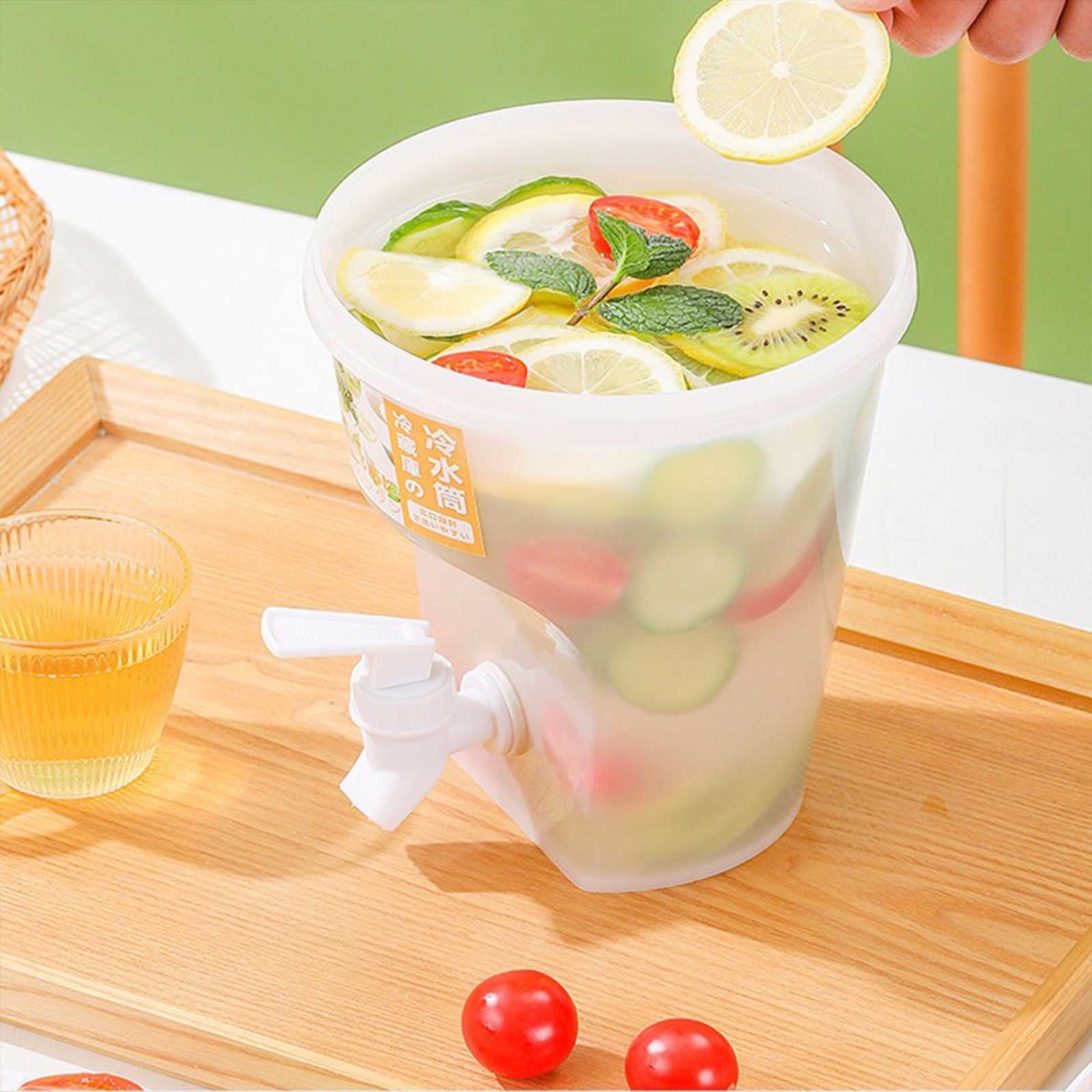Glass Water Kettle Large Capacity Jug Lemon Drink Cola With Faucet Juice  Bucket Home Restaurant Heat