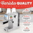 thumbnail image 2 of Gourmia Slim Espresso Machine with 20-Bar Pump, LCD & Milk Frother, 1350W Stainless Steel, 2 of 10