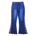 thumbnail image 4 of Eashery Womens Pants 70s Trendy Flare Fitted Bell Bottom Denim Jeans Retro Wide Leg Denim Pants Jeans for Women High Waist (Dark Blue,4XL), 4 of 5