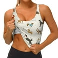 thumbnail image 4 of Haiem Dogs Funny Pets Pattern Womens Sports Bra - U Neck Padded Low Impact Yoga Bra Workout Crop Top Gym Moisture-Wicking Workout Vest -XX-Large, 4 of 9