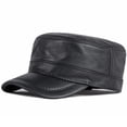 thumbnail image 1 of Gorra militar de cuero LUTICELI para hombre, tamaño ajustable, 1 of 7