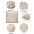 thumbnail image 6 of Cream Pillow Covers 24x24 Inch, Farmhouse Burlap Solid Beige Color Modern Linen Texture Linen Pillowcase with Invisible Zipper, Decorative Throw Pillow Covers Cushion Case for Couch Sofa Bed, 6 of 9