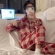 thumbnail image 2 of Pijamas navideños a cuadros para mujer, ropa de dormir coreana, Pijamas de otoño, ropa bonita, Conjuntos de pantalones de 2 piezas, ropa de descanso, traje de Pj, 2 of 4