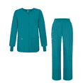 thumbnail image 2 of Adar Uniforms Universal Women's Scrub Set - Warm-Up Scrub Jacket and Elastic Pull-On Pants - 902 - Navy - XS, 2 of 6