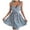 Blue, variant on IROINNID Women's A-Line Dress Fashion Casual Clod Shoulder Gorgeous Printed Sleeveless Dress Pullover Camisole Dress V-Neck Comfort Waist Dress