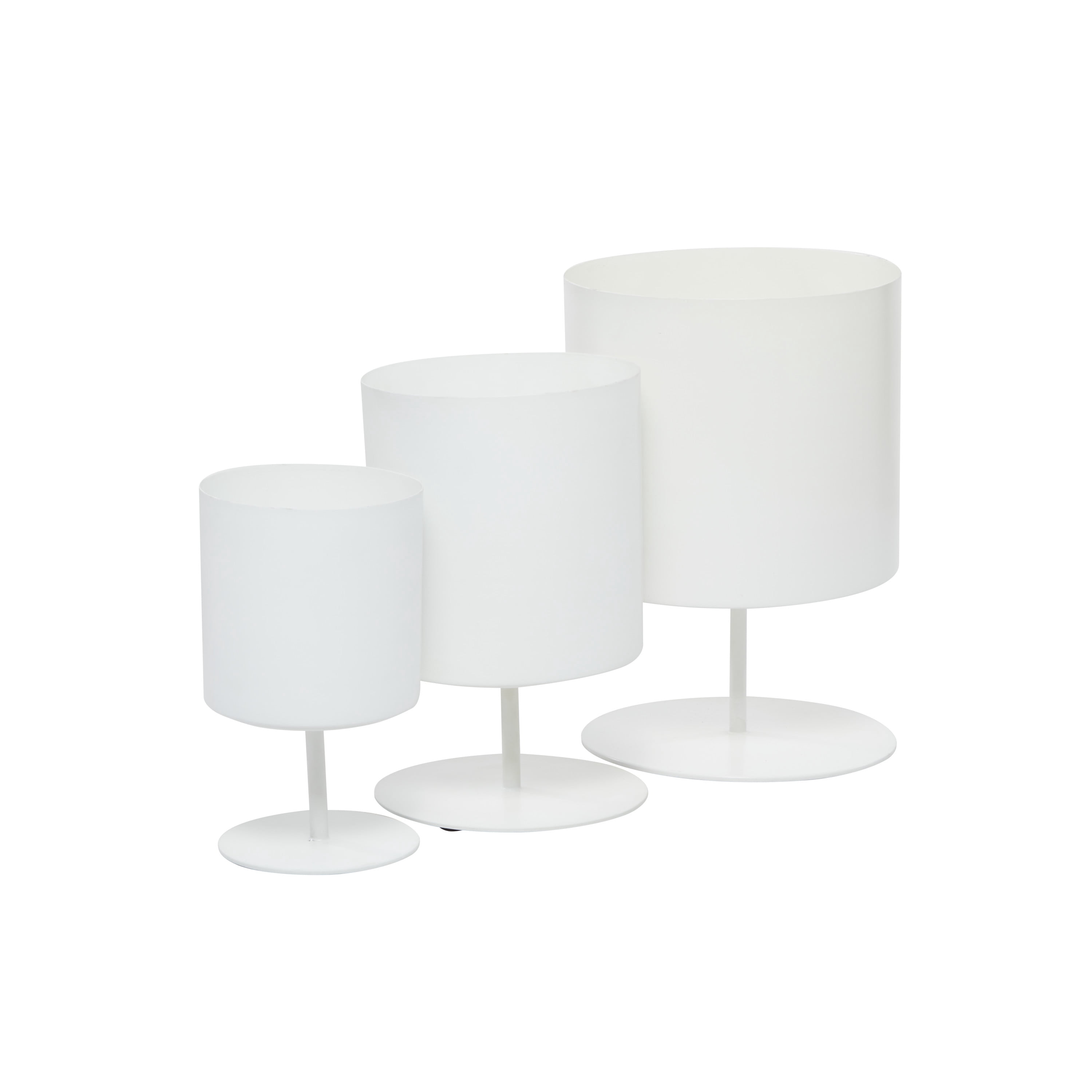 DecMode 14", 12", 10"H White Metal Planter (3 Count)