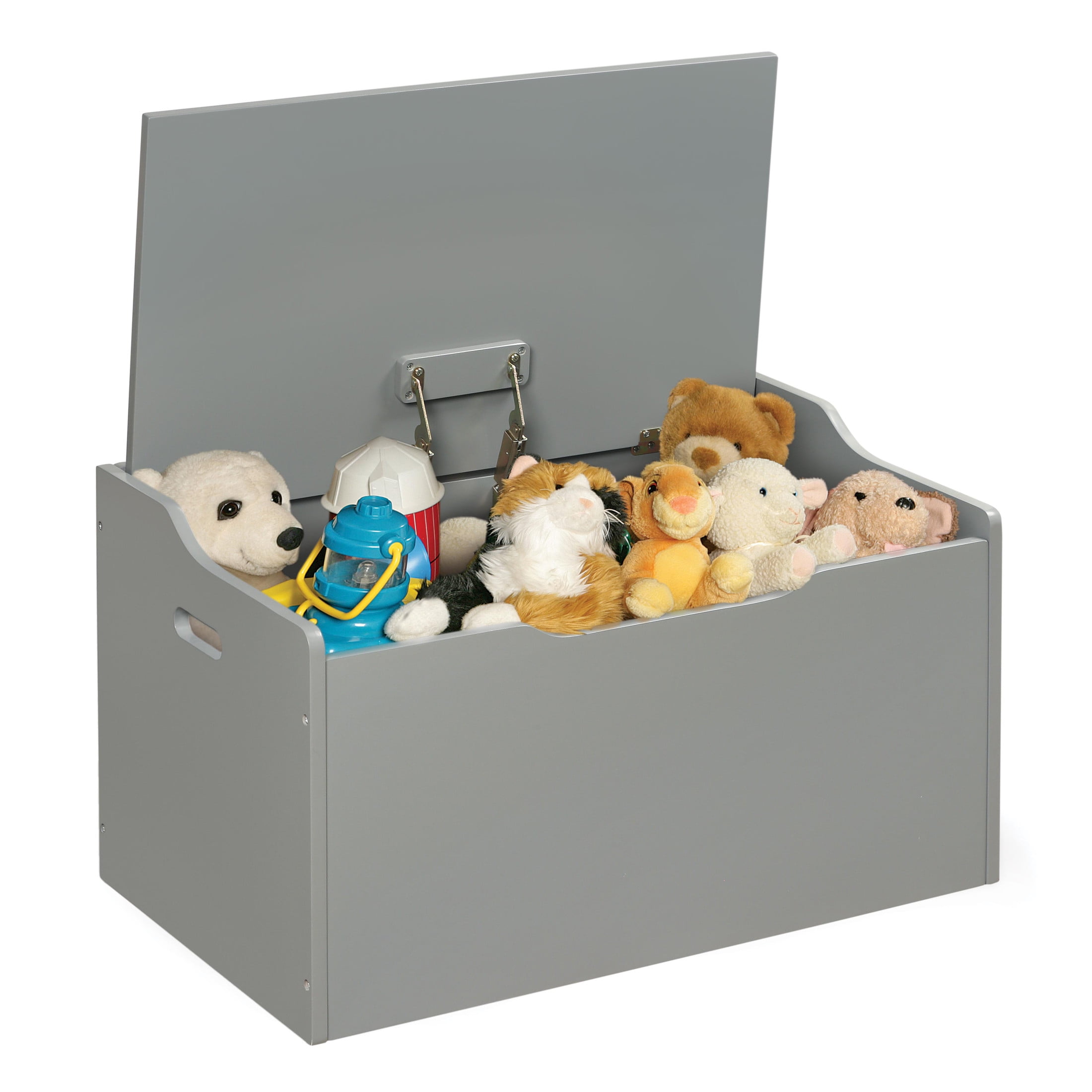 Badger Basket Child's Wooden 25 gal Bench Top Toy Box, Gray