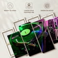 thumbnail image 6 of Elephant Stock Record Player Wall Art - Horizontal Multi Panel Canvas - Living Room Wall Decor - Music Multi Panel - Green And Pink Decor - 84" x 54", 6 of 8
