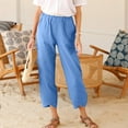 thumbnail image 4 of REALiKUN Women's Capri Pants Casual Summer Cotton Cropped Lounge Pants Trousers, 4 of 8