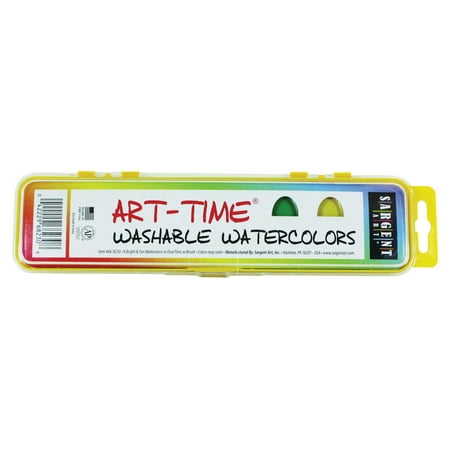 Jumbo Watercolor Set - Art-Time Washable Watercolor Paint Set with Brush, Assorted Bright Color, Set of 8