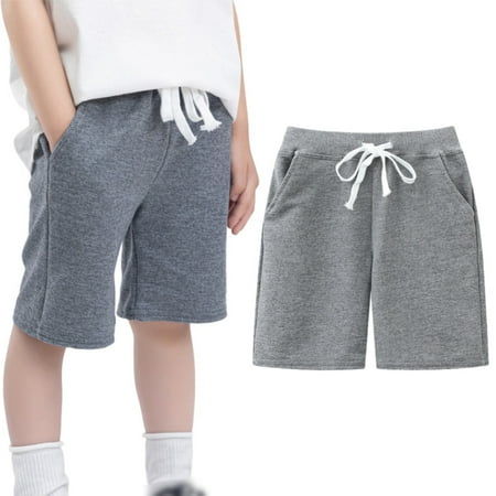 

GYRATEDREAM Toddler Baby Boy Shorts Knee Length Solid Color Cotton Shorts Casual Elastic Waist Jogger Shorts Pants Size 2 Years