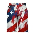 thumbnail image 4 of Chiccall Mens Shorts 4th of July Patriotic Graphic Shorts Drawstring Elastic Waist Summer Beach Swim Trunks with Pockets, 4 of 5