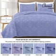 thumbnail image 5 of Chezmoi Collection Luca 3-Piece Oversized Bedspread Set, Queen Size, Lavender, Summer Quilt Lightweight Microfiber Bedspread 100 x 106, Floral Medallion Pattern Coverlet for All Season, 5 of 9