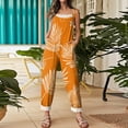 thumbnail image 4 of Iaqnaocc Hawaiian Tropic Jumpsuits for Women Plus Size Sleeveless Maple Leaf Print Jumpsuits Rompers Boho Beach Outfits for Women Summer Casual Loose Spaghetti Strap Womens Overalls Orange S, 4 of 5