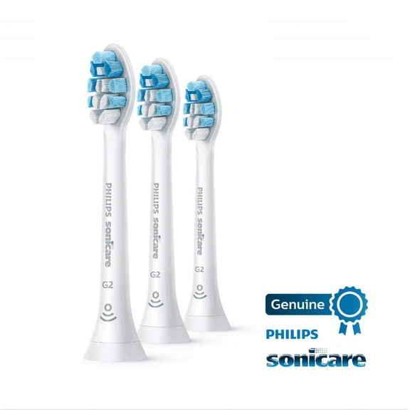 Philips Sonicare G2 Optimal Gum Health Care Replacement Toothbrush Heads, HX9033/65, White 3-pk