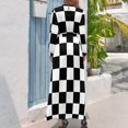 thumbnail image 2 of Vestido largo con estampado de cuadros en blanco y negro vestidos de verano para mujer 2024 Vestidos de mujer verano, 2 of 4