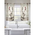 thumbnail image 6 of White Chicken Rustic Semi Sheer Curtains 45 Inch Length 2 Panels Set, Vintage Floral Oil Painting Sheer Kitchen Curtain Privacy Voile Window Curtain for Living Room Bedroom Rod Pocket Drapes, 6 of 7