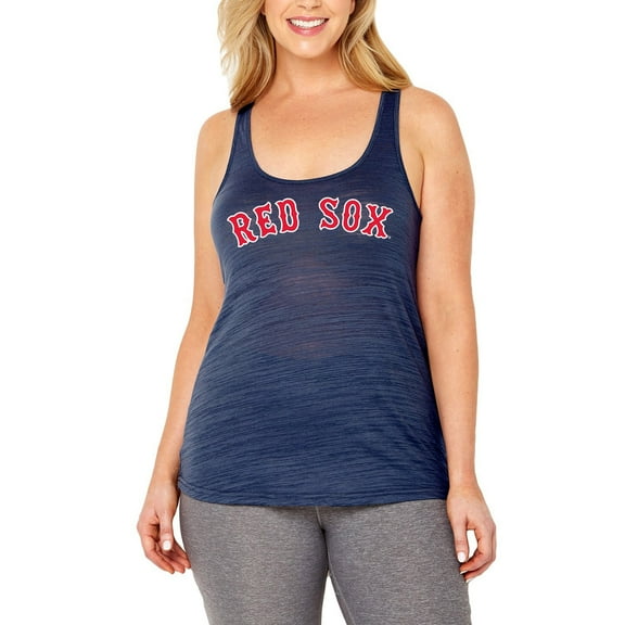 Women's Soft as a Grape Navy Boston Red Sox Plus Size Swing for the Fences Racerback Tank Top
