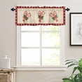 thumbnail image 7 of Candy Cane Bow Kitchen Curtains and Valances Set, Christmas Winter Retro Rod Pocket Window Valance 18 Inch Window Curtain Panels for Living Room Bedroom Laundry, 27.5x36in, 3 Pieces, 7 of 7