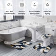 thumbnail image 5 of Navy Blue Marble Bath Mat 3 Piece Bathroom Rug Set, Gold Modern Art Non Slip Bath Rug Contour Mat and Toilet Lid Cover, Absorbent Shower Mats Soft Bath Rugs and Mats Sets, 5 of 8
