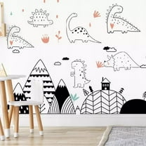 Dinosaur Wall Art Stickers for Kids Dinosaur Decor, Wall Decals for Kids Baby Girl Baby Boy Cute Dinosaur Nursery Wall Decals for Toddlers Nursery Wall Art (Set of 2 Variants)…