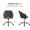 thumbnail image 3 of Alden Design Modern Velvet Adjustable Swivel Office Chair, Gray, 3 of 7