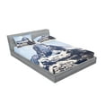 thumbnail image 2 of Ambesonne Nature Fitted Sheet & Pillow Sham Set, Glacier Summit Scenery, Queen, Blue White Black, 2 of 2