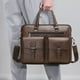 thumbnail image 1 of Bolso de hombro cruzado de cuero texturizado | Bolso de mano ligero y espacioso con correa ajustable | PU de compartimentos múltiples Negro marrón caqui 15x10.6x2.4 pulgadas | Bolsa diaria de, 1 of 5