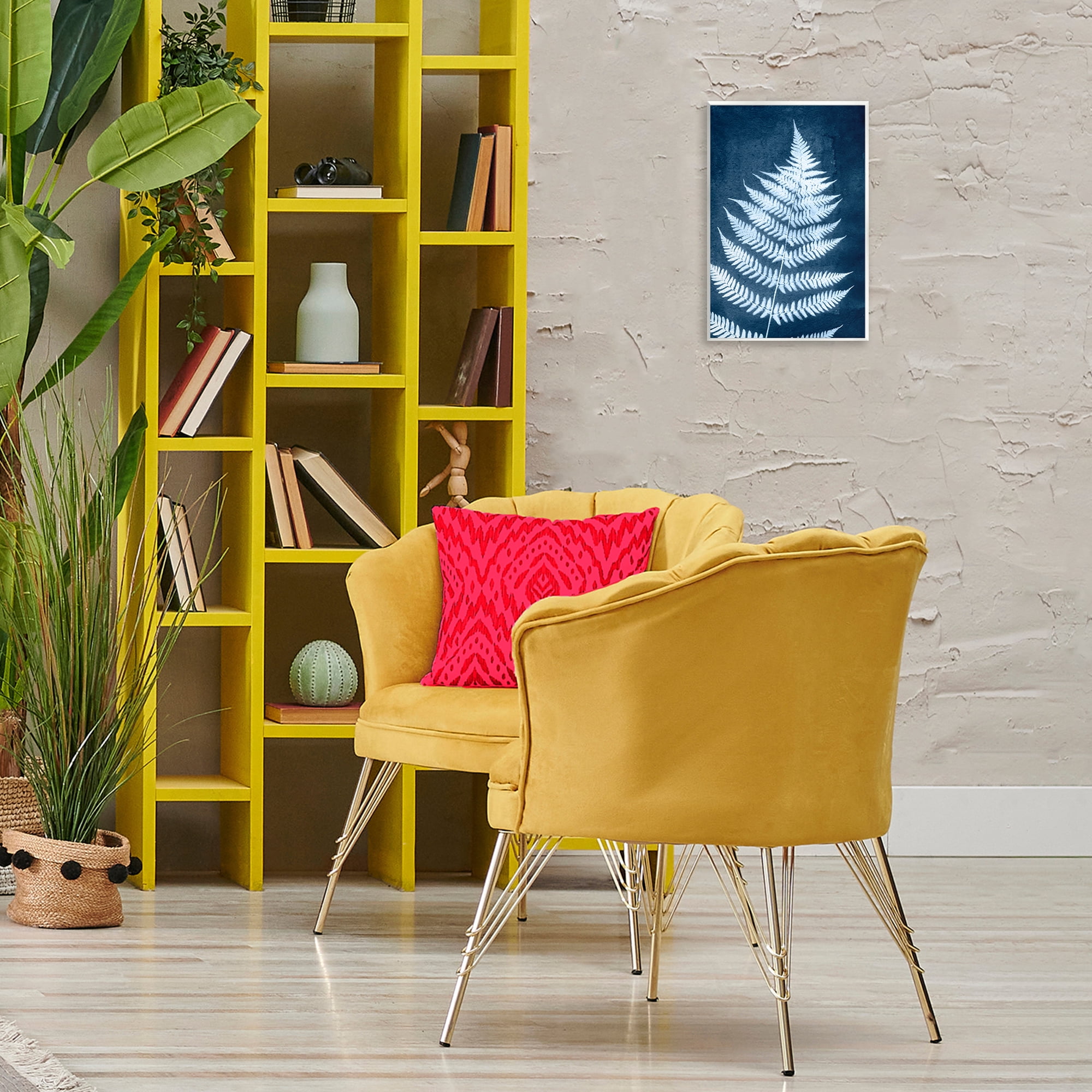 Stupell Industries Blue Natural Fern Botanical & Floral Painting Unframed Art Print Wall Art, 10 x 15