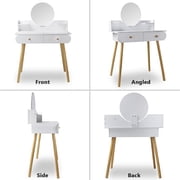 GIATUEE Vanity Table with Mirror, 2 Drawers Makeup Dressing Desk, Teen Adult(Without Stool)