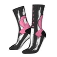thumbnail image 1 of Wukai Ribbon Breast Cancer Awareness Print Contrast Color Mid-tube Socks, 3D Printing Design Adult Socks, High Elastic Breathable Sports Socks, Suitable for Daily,Unisex, 1 of 6