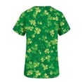 thumbnail image 5 of Women's St. Patrick's Day Scrub Top Plus Size V-Neck Short Sleeve Scrub Top Printed Workwear Nurse Uniform,L,C, 5 of 6