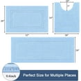 thumbnail image 4 of Bathroom Rugs Set 3, Yamaziot Bath Mats, Non Slip Washable Soft Absorbent Shower Blue Runner for Tub Floor with Toilet Mat, 4 of 9