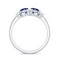 thumbnail image 2 of Rosec Jewels Lab Grown Blue Sapphire 2 Stone Engagement Ring (AAAA Grade) - Blue Sapphire Diamond Ring, with Jewelry Box, 925 Sterling Silver, US 4.00, 2 of 8