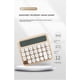 thumbnail image 3 of 3X Calculadora con Interruptor Mecánico de 12 Dígitos Pantalla LCD Grande Calculadora de Escritorio Calculadora Financiera con Botón Grande Beige, 3 of 4