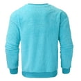 thumbnail image 5 of KHONTS,Men's Sherpa Loose Fit Hoodless Sweatshirts Warm Casual Fashion Pullovers Fall and Winter Plus Size Soft Comfy Tops Sky Blue L, 5 of 5