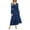 Blue, variant on Riforla Women Casual Solid Maxi Dress V Neck Large Swing Dress Belt Long Sleeve Long Wedding Party Dresses Black S