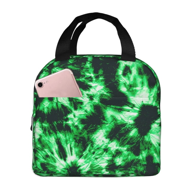 Disketp Green Tie Dye Bolsa Térmica para Almuerzo para Hombre y Mujer, Ideal para Trabajo, Senderismo y Picnic