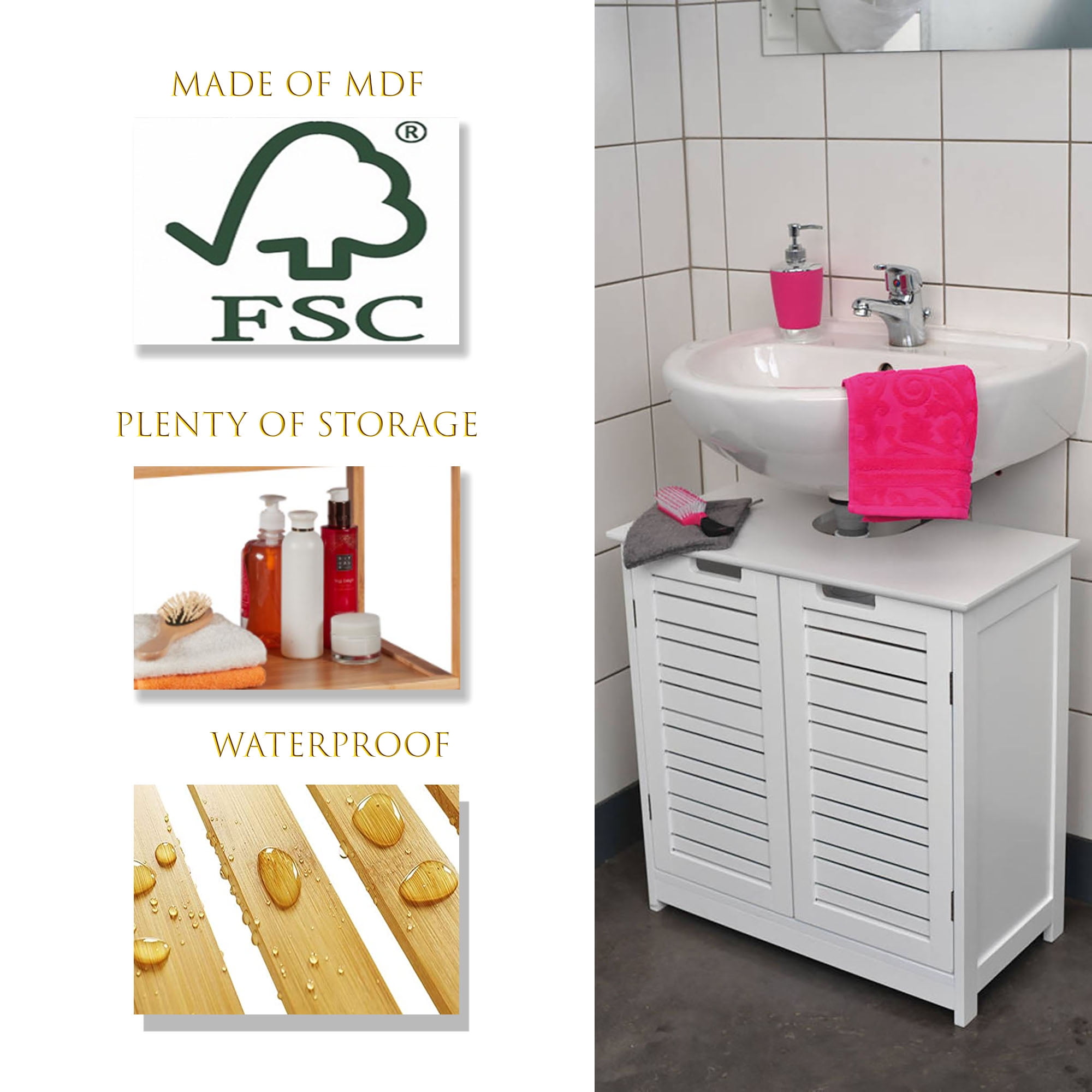Evideco non pedestal under sink storage vanity cabinet oslo deals