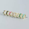 thumbnail image 6 of QQTDFG SMALL Sterling Silver Baguette CZ Zirconia Boho Huggie Hoop Earrings A4137-H - Gold with Colored Stone, 6 of 9