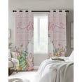 thumbnail image 3 of Easter Blackout Curtains 84 Inches Long, Country Rabbit Feet Eggs Leaves Pink Wooden Grain Thermal Insulated Black Out Curtains, Darkening Window Curtain for Bedroom Living Room 42"x84" 2 Panels, 3 of 9