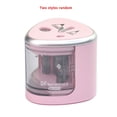 thumbnail image 1 of Sacapuntas de lápiz con 2 agujeros, sacapuntas de papelería, eléctrico, automático, para estudiantes, patrón de suministro al azar, rosa Monstrate EL002144-02, 1 of 2