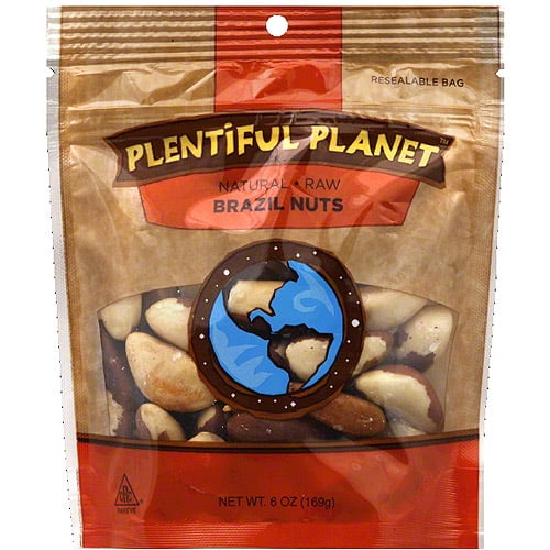 Plentiful Planet Raw Brazil Nuts, 6 oz, (Pack of 6) by