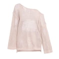 thumbnail image 3 of Womens Oversized Tshirts Hollow Out Breathable Long Sleeve Knitted Cover Top Summer Shirts for Women Beige L, 3 of 5